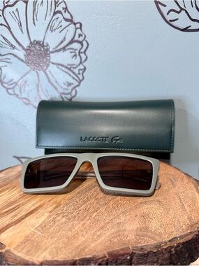 Lacoste Men's Rectangular Sunglasses in Matte Green